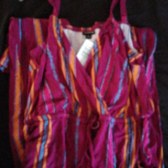 Berry Purple Stripe Jersey Jumpsuit - Picture 4 of 5